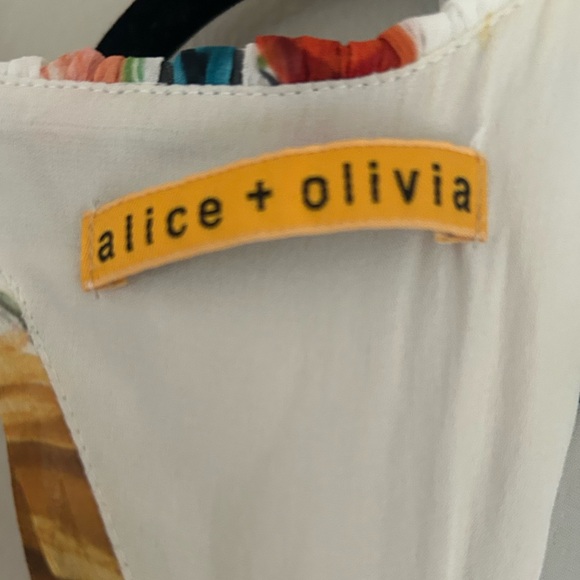 Alice + Olivia Mel Open Back Gathered High-Low Dress in Exotic Poppy - Picture 11 of 15